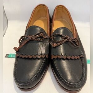 Allen Edmonds Woodstock Black & Brown Leather Braid Loafers sz 11.5 EEE